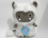 Cute White and Khaki Plush Toy Animal - Frost Monster by Stuffed Silly - Unique Soft Art Collectible Doll