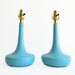 Pair of Lotte Bostlund Vintage Turquoise Ceramic Lamps