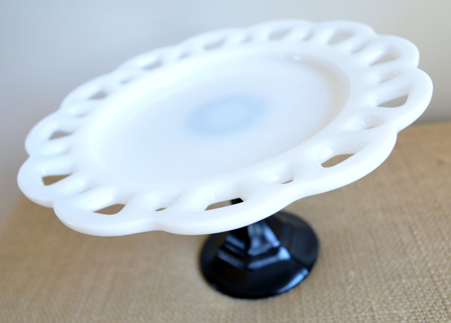 Wedding Gift-Cake Stand / Cupcake Stand -Milk Glass-As Featured in BRIDES Magazine (on sale)