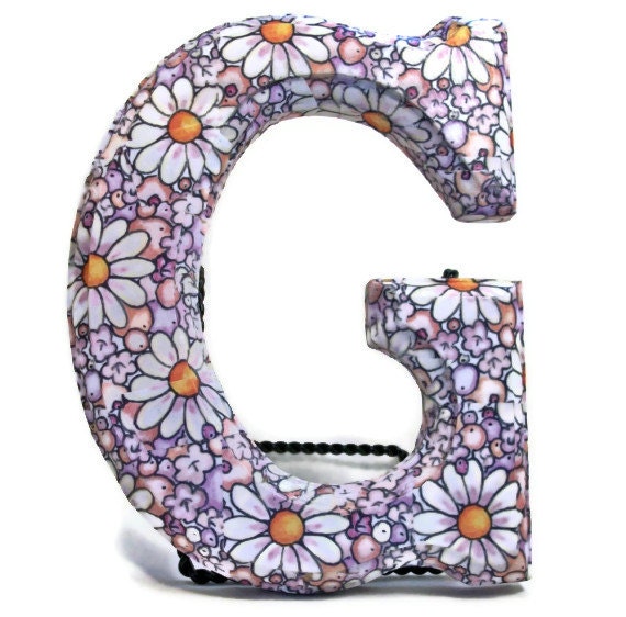 Decorated Wood Letters Decoupage Floral for any Initial, Name, or Word Custom for Your Decor
