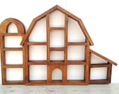 Vintage Wooden Country Barn Farm Silo Wall Storage Miniature Display Shelves