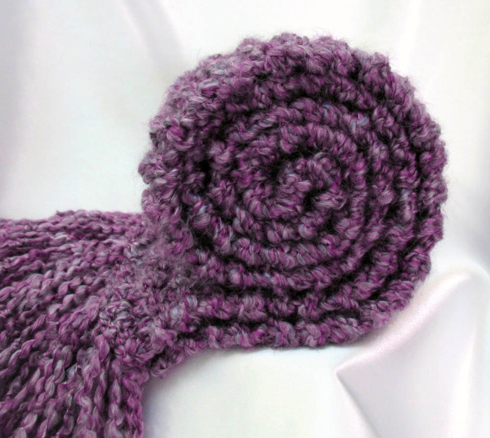Purple Scarf Chunky Knit Long Soft Warm Lavender Lilac Violet Plum Light Purple Hand Knitted Scarf Spring Accessory