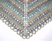Triangle Prayer Shawl Hand Knit Lace Shawl Shoulder Wrap Prom Spring Accessory Knitted Soft Blue Green Lavender Pastel Rainbow