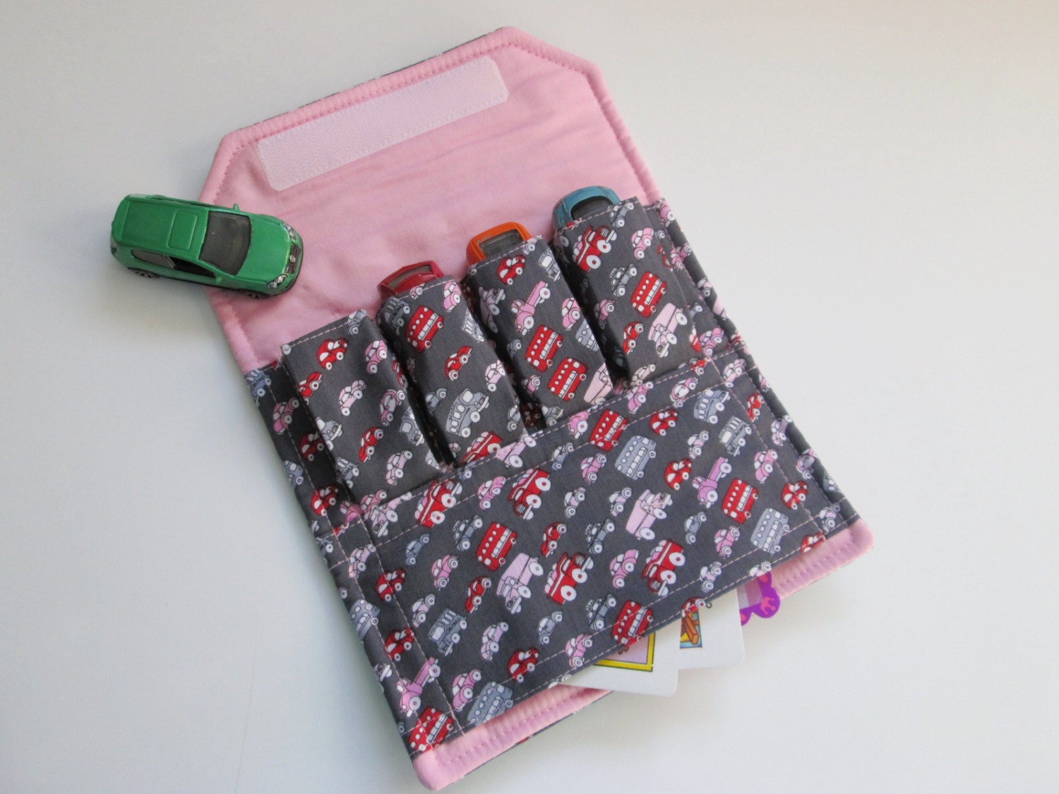 Childs Toy Car Holder. The Original car wallet. Pink Tiny Auto