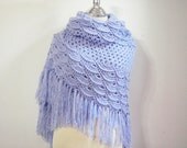 Lilac & irish crochet shawl