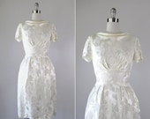 SALE Vintage 1960s Wedding Dress // 60s Emma Domb Satin Brocade Dress // Doux Amour