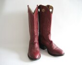 Alberta Boot Co Cowboy Boots Oxblood Red Mens 12D