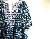 Memorial Day Weekend SALE vintage. African Cotton Tunic  Blouse  // S M L