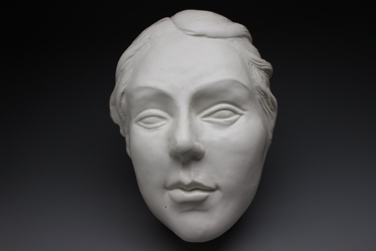 Wall Mask of Venus, Porcelain Portrait Goddess Art After Botticelli, Figure Sculpture Face Glaze White