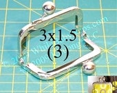 3 - 3x1.5 Nickel-free metal purse frame(TM)