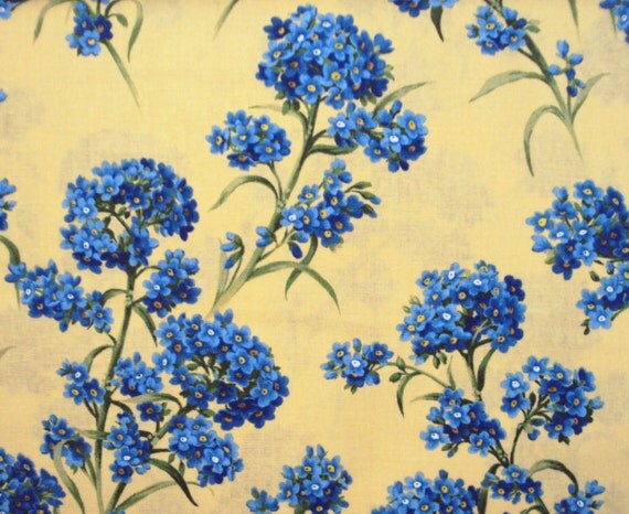 BLUE YELLOW Classic shabby quilt fabric by melodyoftheheart