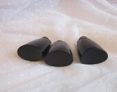 Lot of 3 Vintage Pot Lid Knobs Assorted Black Plastic Mod Shape