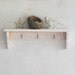 Country White shelf with hooks, cottage, farmhouse decor
