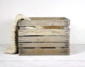 Vintage Rustic Wood Orchard Crate / Industrial Storage