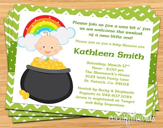 St Patricks Day Irish Baby Shower Invitation Il_570xn