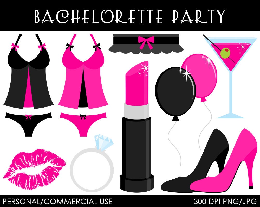 Bachelorette Party Clipart - Digital Clip Art Graphics for Personal or Commercial Use Il_570xn