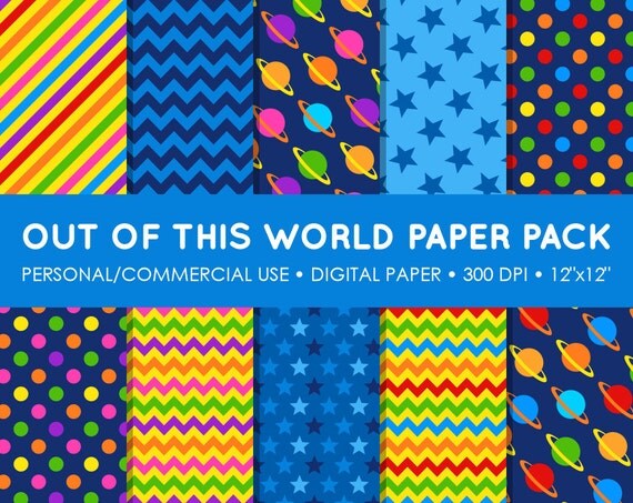 Out of This World Digital Printable Paper Pack - For Commercial or Personal Use Il_570xn