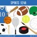 Sports Gear Clipart - Digital Clip Art Graphics for Personal or Commercial Use