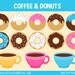 Donuts and Coffee Clipart - Digital Clip Art Graphics for Personal or Commercial Use