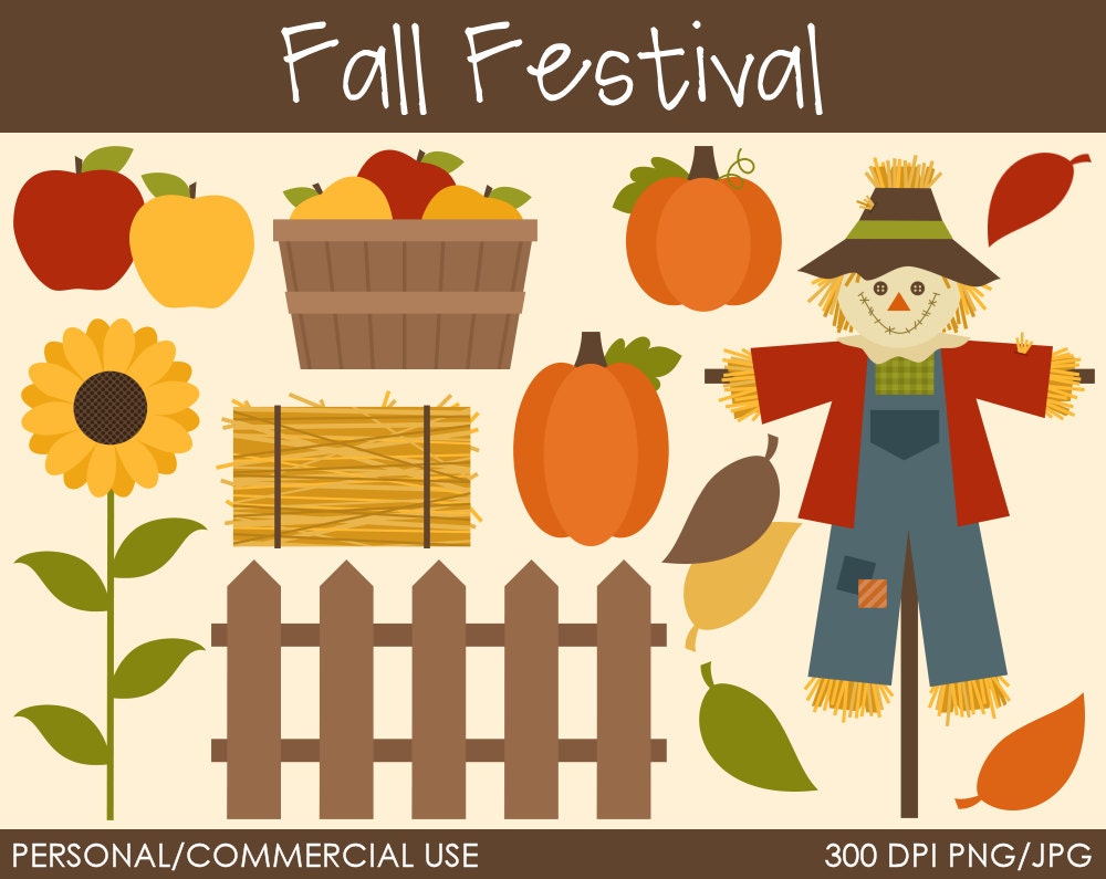 Fall Festival Clipart - Digital Clip Art Graphics for Personal or Commercial Use