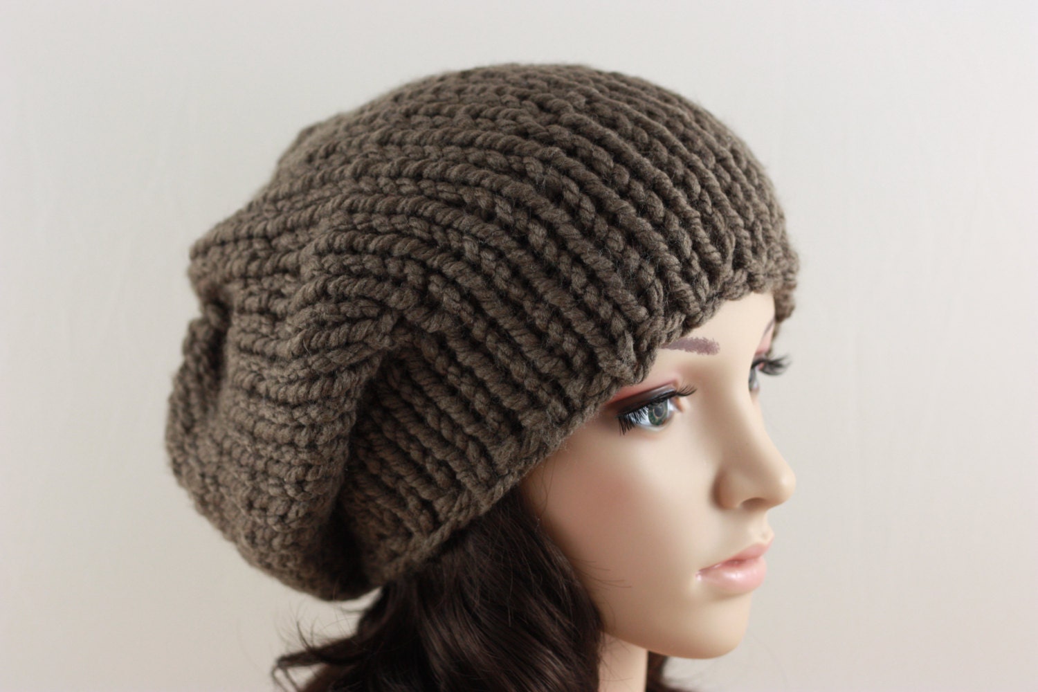 Hand Knit Hat Slouchy Hat Mens Hat Womens Hat Winter Fashion Winter Accessories