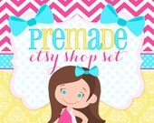 Sweet Brunette on Chevron and Damask - Mini Shop Set Il_170x135