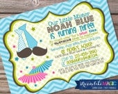 Printable Party Invitation- Little Mister Ties and Tutus Mustache Bash Design Il_170x135