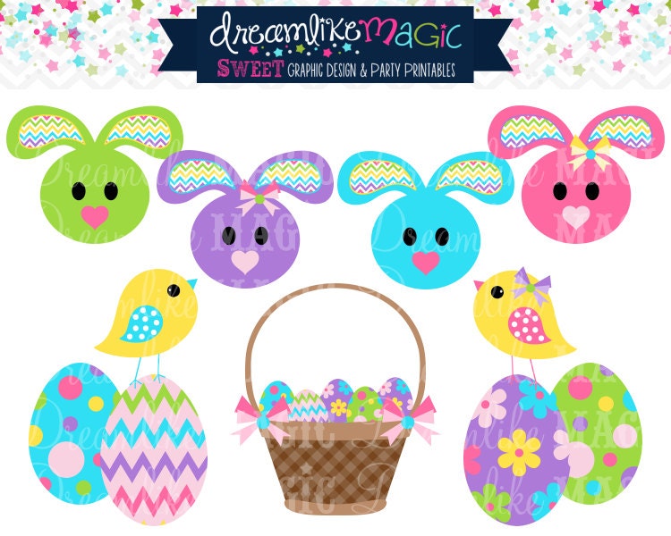 Easter Basket Sweeties- Clipart for Personal or Commercial Use Il_570xn