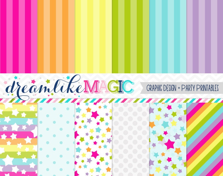 Sweet Star Confetti- Digital Paper Pack for Personal or Commercial Use Il_570xn