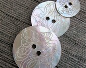 VintageVictorian Shell Buttons, Etched