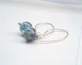 Turquoise jewelry Larimar earrings round beads Spring Summer season Red Larimar