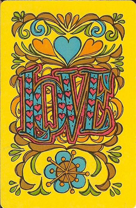 Vintage Playing Cards Funky Retro Fancy LOVE cards paper ephemera for scrapbooking collage altered art paper Crafts 6 cards