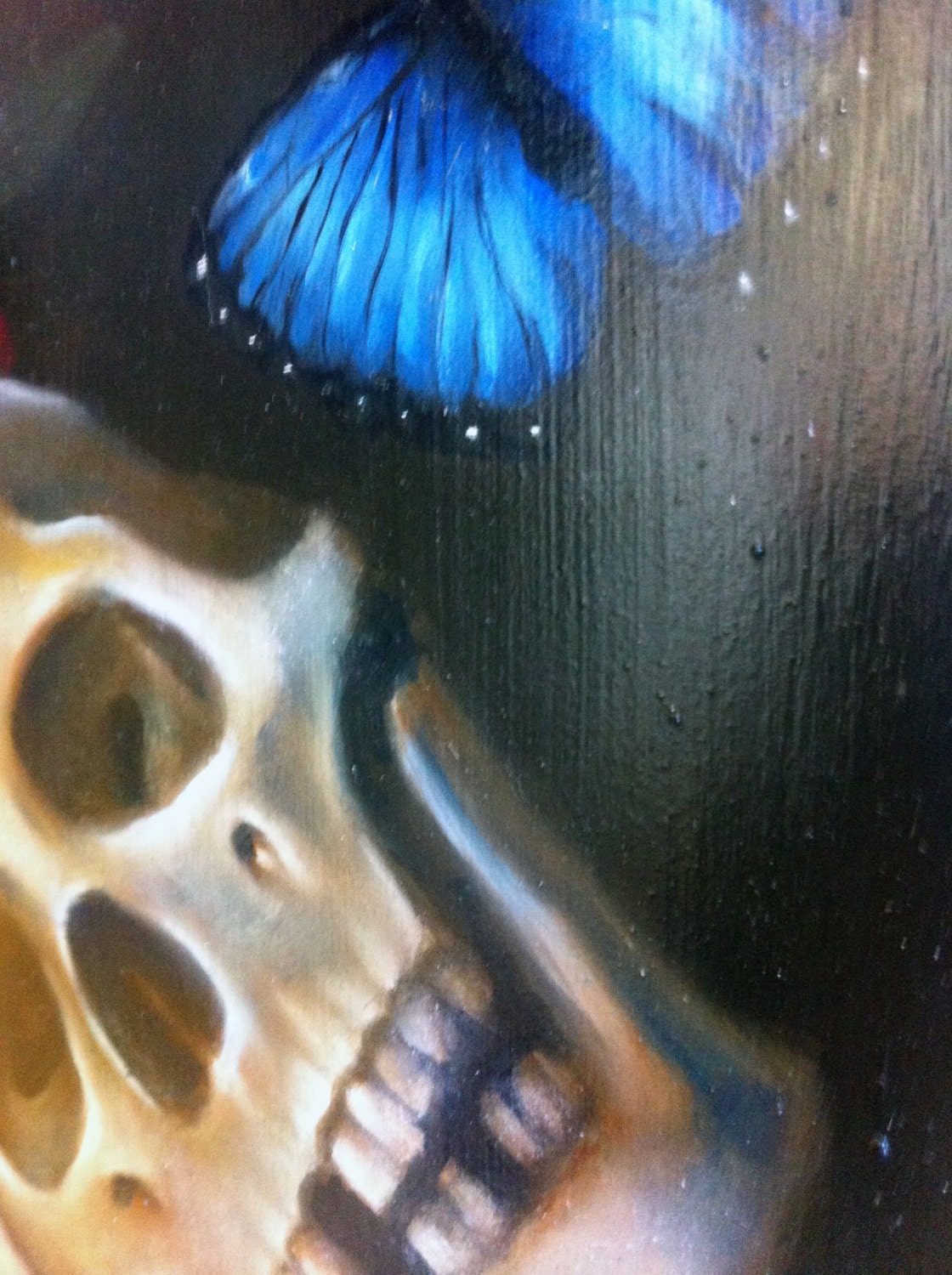 Vanitas IV - Original Oil Painting on Skateboard Deck with Skull and Lemon