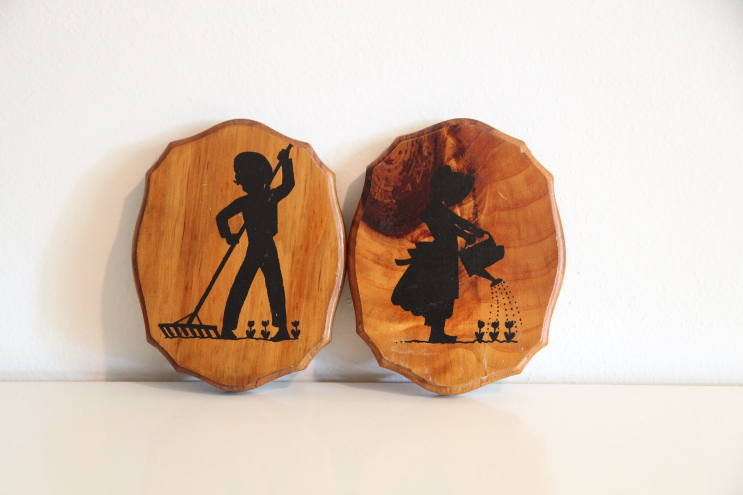 wooden silhouette wall hangings