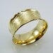 Gold Ring Wide Wedding Band Concaved Textured (Ir134)