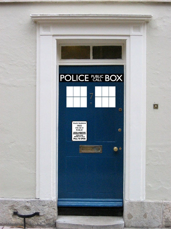 Police Box door decal vinyl sticker Its bigger on the inside