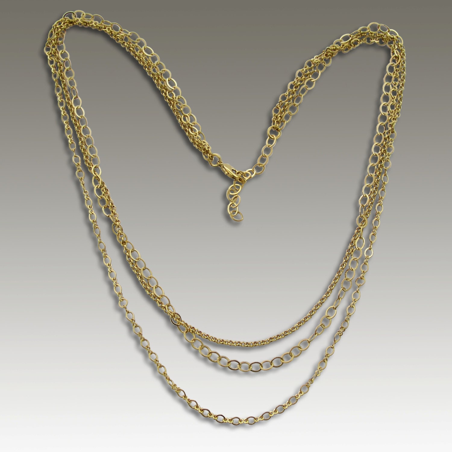 24k plated gold necklace. - Layered