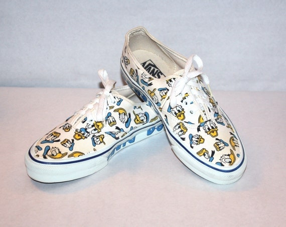 Vintage DONALD DUCK VANS Sneakers Punk Skate Tennis Shoes Size W 7.5