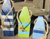 OOAK Reclaimed Wood Buoys. Wooden Buoys. Set of 3 Buoys. Handmade Nautical Decor. Beach Decor. Lake Decor