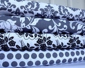 Mystique by Lila Tueller for Riley Blake Fabrics - 1 Yard Grey and White Bundle (4 Yards Total)