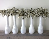 Set of Five Milk Glass Vases - Instant Collection