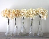 Set of Five Vintage Clear Glass Bud Vases - Instant Collection