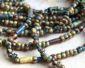 10/0 Czech Picasso stripped bugle seed bead mix  lot of (2) six inch strands-  LT200