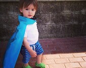 Children SUPER HERO for 18mn-4 year olds the shorty starter cape blank reversible BOYS - great birthday party present birthday gift