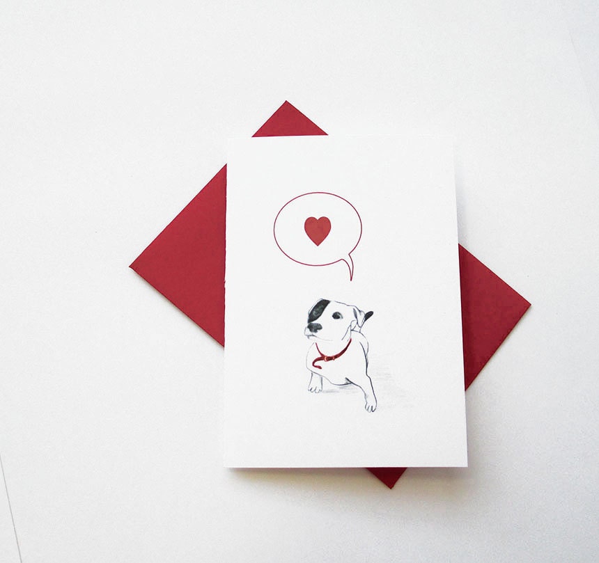 Affectionate dog card // pit bull love card // dog love note for Fathers' Day, anniversary, or wedding