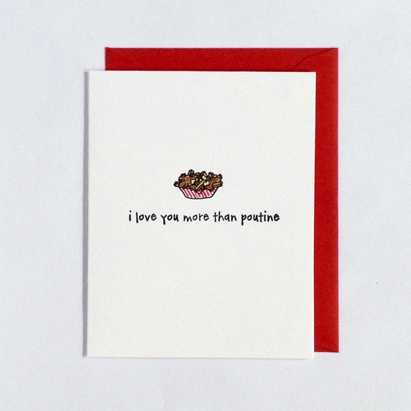 Letterpress I Love You More Than Poutine Card