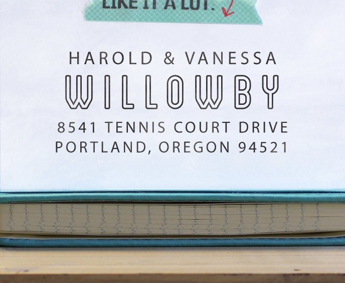 Custom Address Stamp -Self Inking rubber Stamp - Willowby