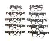 Wedding Party Glasses Photo Booth Props The Bride and Grooms Squad Set of 10 Bride Groom Maid of Honor Best Man 3 Bridesmaids 3 Groomsmen