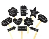10 Chalkboard Photo Booth Props Speech Bubble Props Chalk board Photobooth Props Set of 10 Wedding Photo Props Decoration