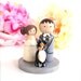 Bride Groom and Pet WEDDING CAKE TOPPER with Stand Cute Wedding Cake Topper Rustic Wedding Cake Toppers with Pet Peg Dolls